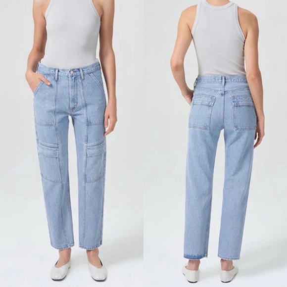 AGOLDE COOPER CARGO frayed  jeans Size 24 - Picture 9 of 9